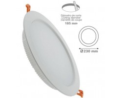 Downlight LED Redondo 230mm Blanco 25W, Corte 1990mm ideal Techos de Lamas